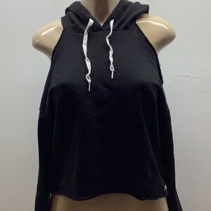 Victoria's Secret Pink Size XS Black Hoodie with Open Shoulder. Preloved.